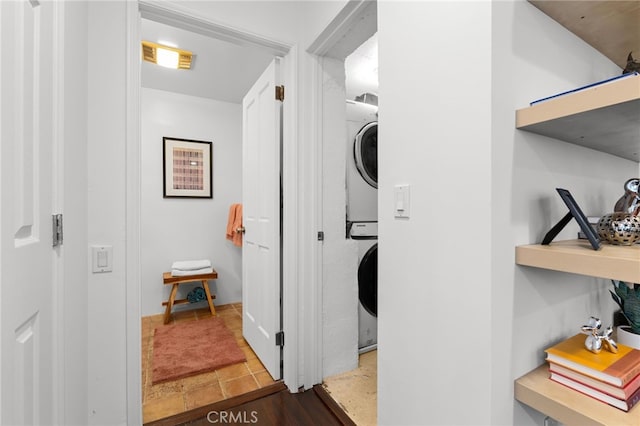 2402 Aspen Dr, Los Angeles, CA 90068 - laundry room with stacked washer and clothes dryer