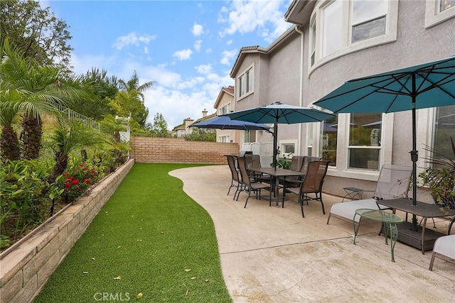 view of patio featuring a fenced backyard