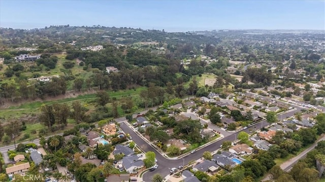 aerial view with a residential view