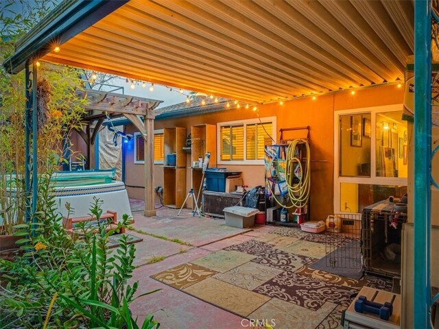 view of patio with a pergola