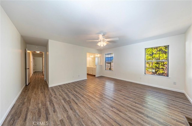 51192 Bon Veu Dr, Oakhurst, CA 93644 - unfurnished room with wood finished floors and a ceiling fan