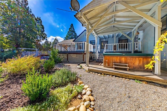 51192 Bon Veu Dr, Oakhurst, CA 93644 - deck with a hot tub