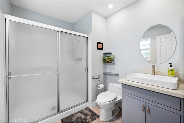 7701 Quimby Ave, West Hills, CA 91304 - bathroom featuring vanity and a stall shower