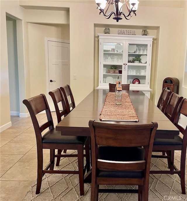 77011 Douglas Rd, San Miguel, CA 93451 - dining room with a chandelier and light tile patterned flooring