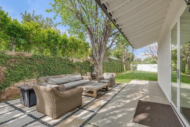 22724 Califa St, Woodland Hills, CA 91367 - view of patio featuring an outdoor living space