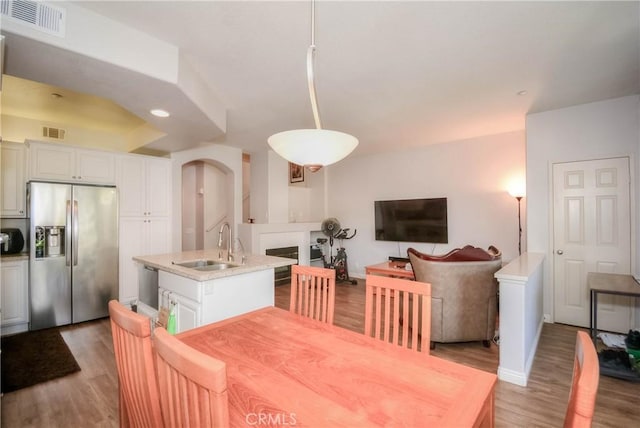 803 Maplewood, Irvine, CA 92618 - dining area with recessed lighting, visible vents, and light wood-type flooring