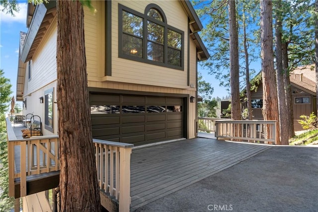 garage with driveway