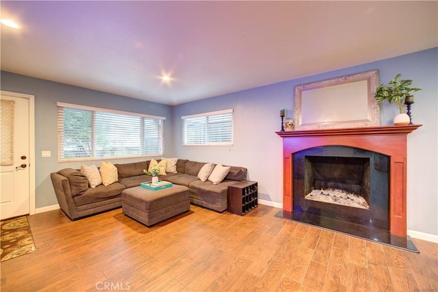 234 N 12th St, Grover Beach, CA 93433 - living area with wood finished floors, a fireplace, and recessed lighting