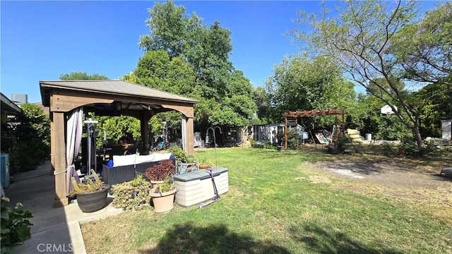 1954 Elizabeth Ave, Corning, CA 96021 - view of yard with a gazebo and outdoor lounge area