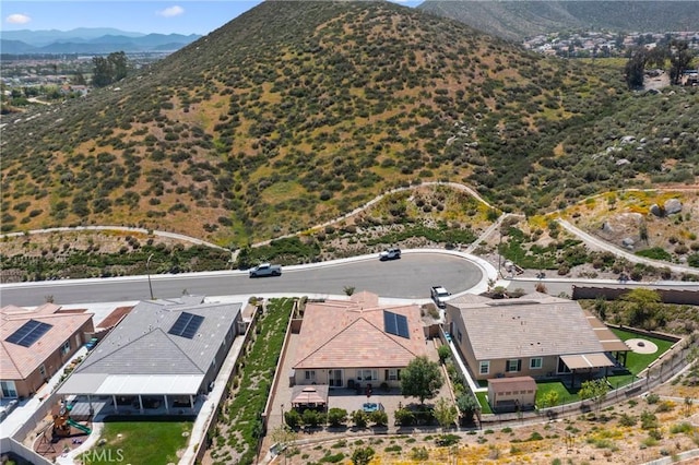 drone / aerial view with a mountain view
