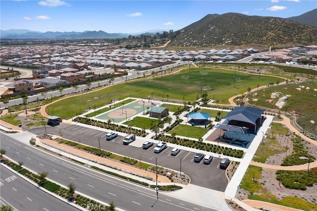 bird's eye view with a mountain view and a residential view