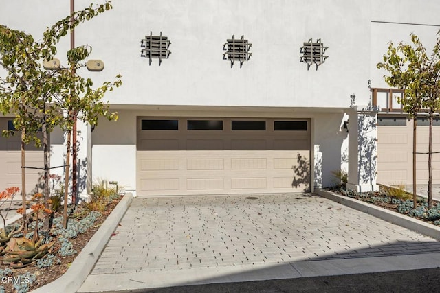 garage with driveway