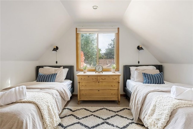 29387 Lake View Dr, Cedar Glen, CA 92321 - bedroom with vaulted ceiling and light carpet
