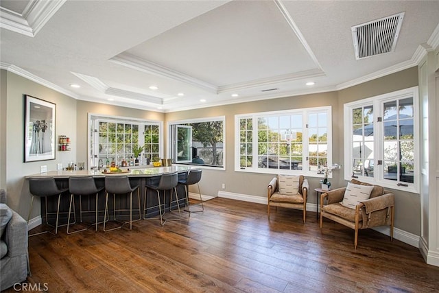 1232 Blue Gum Ln, Newport Beach, CA 92660 - interior space featuring visible vents, hardwood / wood-style flooring, and crown molding