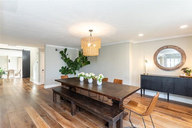 1232 Blue Gum Ln, Newport Beach, CA 92660 - dining room with an inviting chandelier, light wood finished floors, baseboards, visible vents, and crown molding