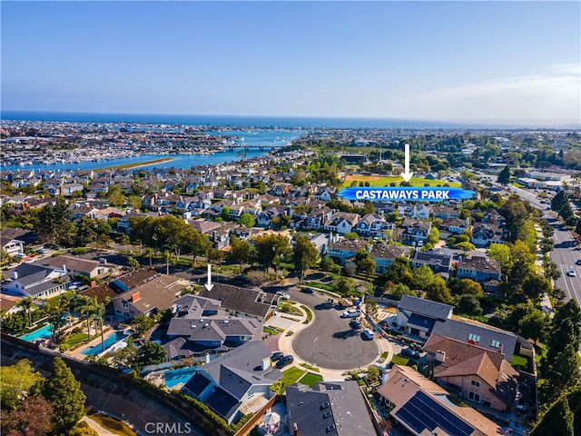 1232 Blue Gum Ln, Newport Beach, CA 92660 - birds eye view of property with a water view and a residential view