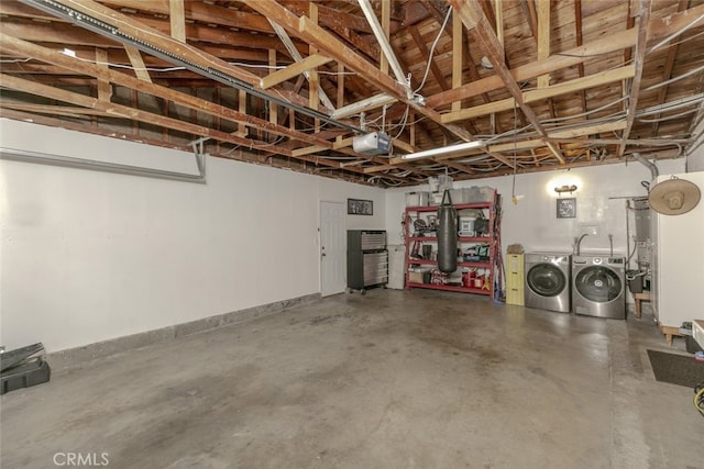 garage featuring separate washer and dryer