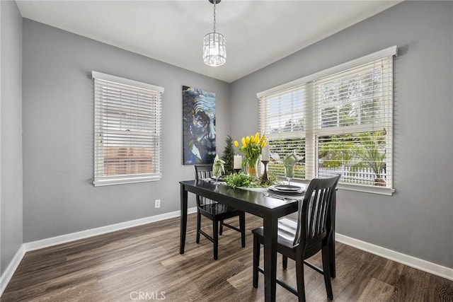 1229 Central Ave, Fullerton, CA 92831 - dining space featuring plenty of natural light, dark wood finished floors, and baseboards