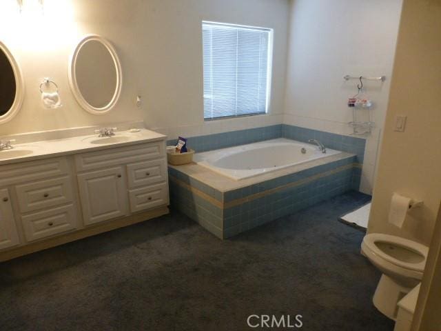 3465 Condor Rd Unit 29, Palms, CA 92277 - full bath with a bath, a sink, double vanity, and toilet