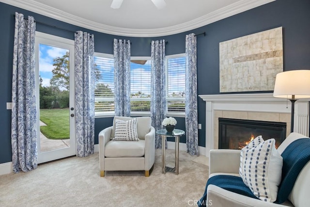 25032 Trilogy Trail Ln, Murrieta, CA 92562 - sitting room with carpet floors, baseboards, and a wealth of natural light