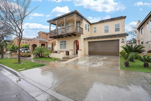1693 Thompson Ave, Chula Vista, CA 91913 - mediterranean / spanish-style house with a balcony, stucco siding, and a tile roof