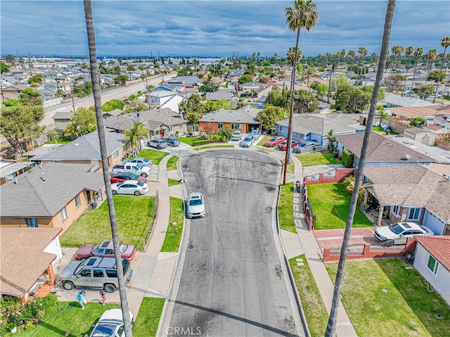 aerial view with a residential view
