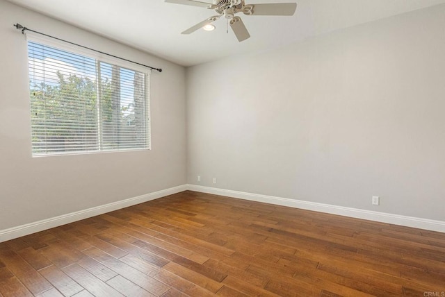 31746 Palomar Rd, Menifee, CA 92584 - empty room featuring wood-type flooring, baseboards, and ceiling fan