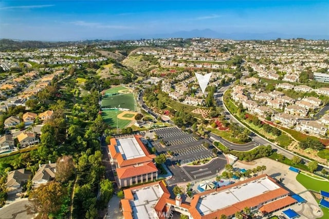 bird's eye view with a residential view