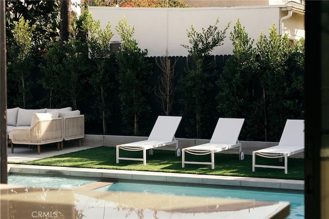 6144 W 76th St, Los Angeles, CA 90045 - pool with a lawn and an outdoor living space