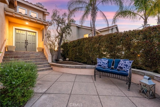 43 La Sordina, Rancho Santa Margarita, CA 92688 - patio terrace at dusk with fence
