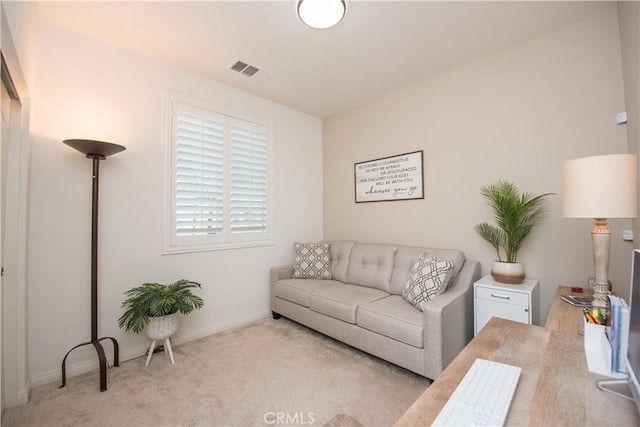 11534 Alana Ln, Beaumont, CA 92223 - living room with baseboards, visible vents, and carpet flooring