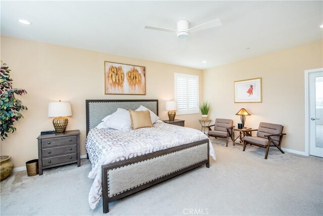 11534 Alana Ln, Beaumont, CA 92223 - bedroom featuring baseboards, carpet, recessed lighting, and ceiling fan
