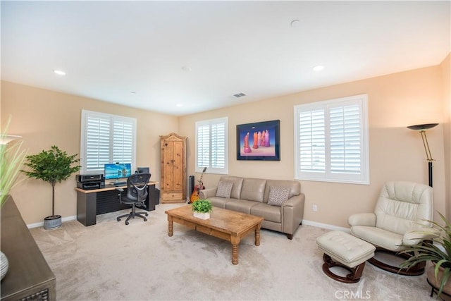 11534 Alana Ln, Beaumont, CA 92223 - living room with recessed lighting, carpet flooring, and baseboards