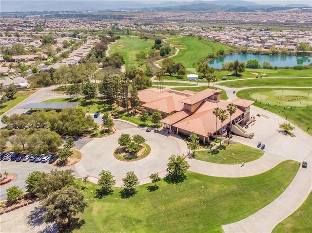 11534 Alana Ln, Beaumont, CA 92223 - birds eye view of property with a water and mountain view, a residential view, and view of golf course