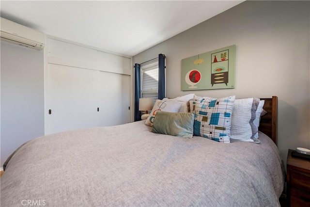 4723 E 3rd St, Long Beach, CA 90814 - bedroom with a closet and an AC wall unit