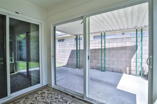 view of doorway to outside