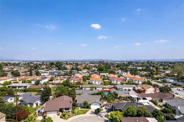 aerial view with a residential view