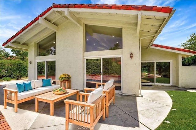 view of patio featuring an outdoor living space