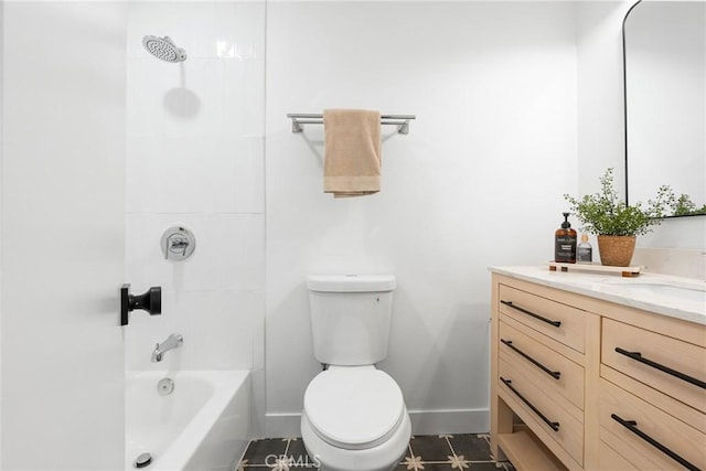 4421 Hempstead St, Simi Valley, CA 93063 - bathroom with vanity, toilet,  shower combination, and baseboards