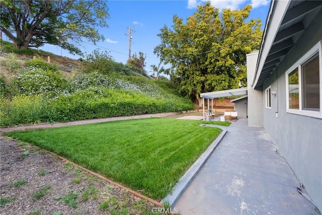 view of yard with a patio