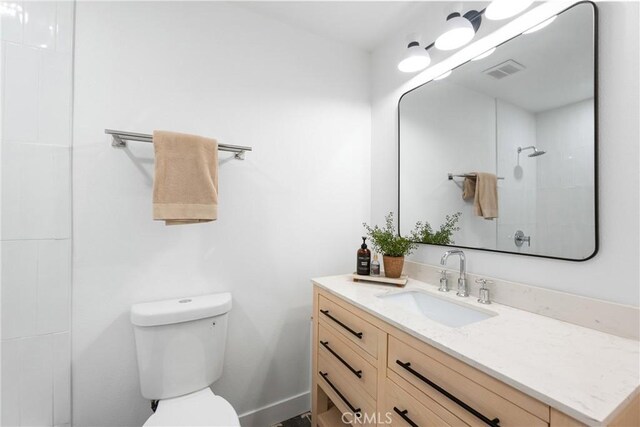 4421 Hempstead St, Simi Valley, CA 93063 - bathroom with vanity, toilet, and a tile shower