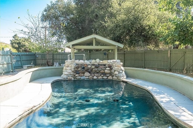 30052 Hunstock St, Castaic, CA 91384 - view of swimming pool with a gazebo and a fenced backyard