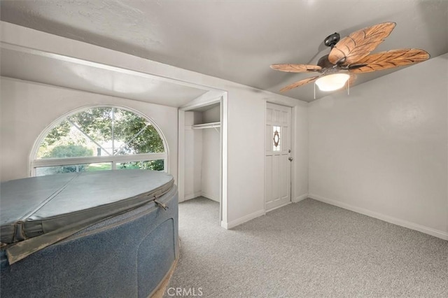 30052 Hunstock St, Castaic, CA 91384 - interior space with ceiling fan, light colored carpet, and baseboards