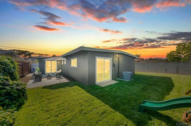 2263 Finch Ln, San Diego, CA 92123 - back of house featuring stucco siding, central AC, and a patio