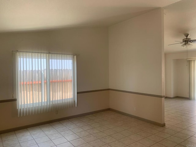 5612 Old Ranch Rd, Oceanside, CA 92057 - empty room with light tile patterned flooring, a ceiling fan, and baseboards
