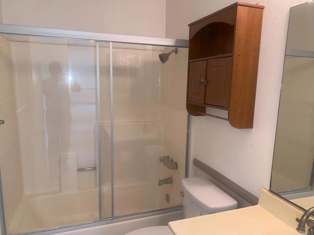5612 Old Ranch Rd, Oceanside, CA 92057 - bathroom with enclosed tub / shower combo, toilet, and vanity