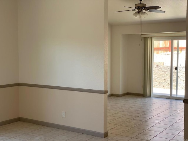5612 Old Ranch Rd, Oceanside, CA 92057 - spare room with baseboards, light tile patterned floors, and a ceiling fan