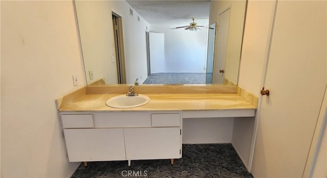 1030 N Lovekin # 27, Blythe, CA 92225 - bathroom with a ceiling fan, vanity, and visible vents