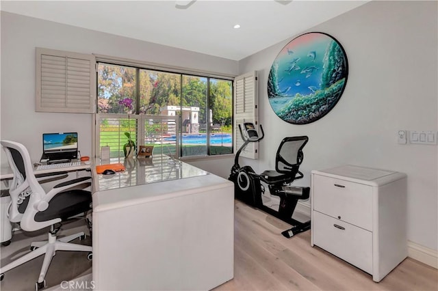 25641 Rapid Falls Rd, Laguna Hills, CA 92653 - office with light wood finished floors, recessed lighting, and baseboards