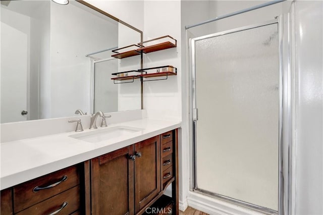 21900 Roscoe Blvd Unit 5, Canoga Park, CA 91304 - bathroom featuring a shower stall and vanity